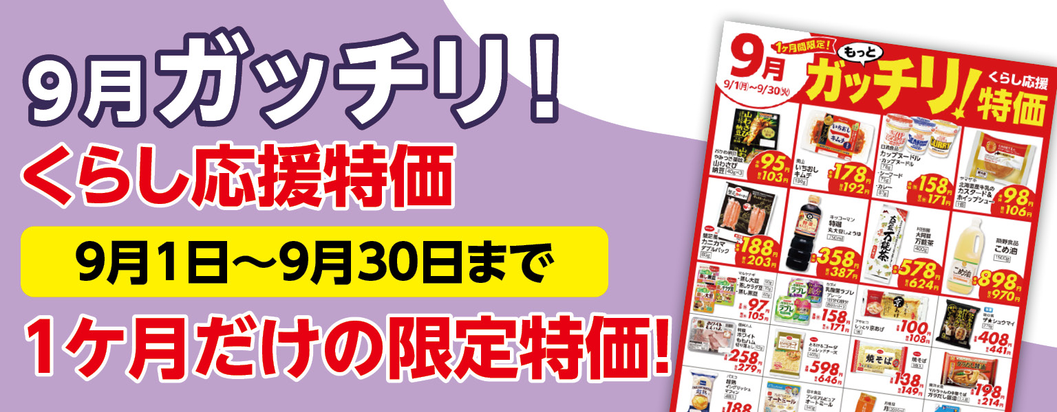 ガッチリ特価　9月